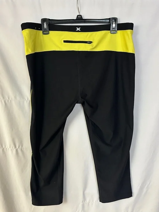 Xersion Black Capris with Yellow & Green Piping - Picture 2 of 6
